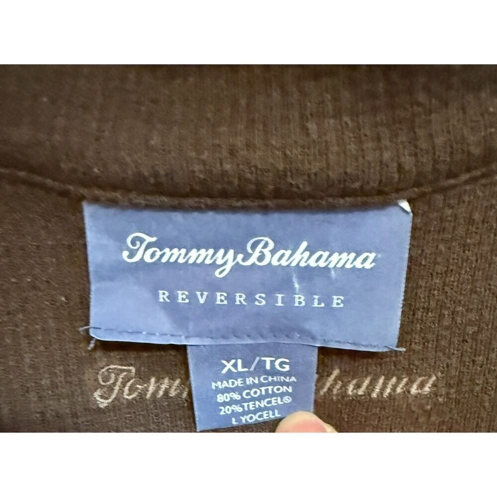 Tommy Bahama Reversible 1/4 Zip Pullover Cotton Blend Shirt - Size XL - Picture 6 of 8